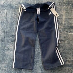Adidas Kids Dark Blue Joggers with White Stripes